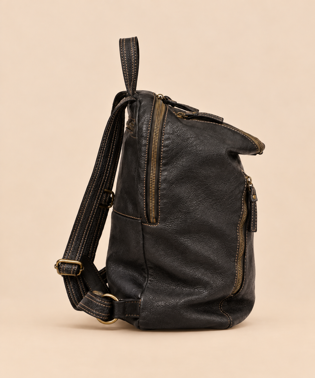 MilanoVera Rover Italian Leather Backpack – Black