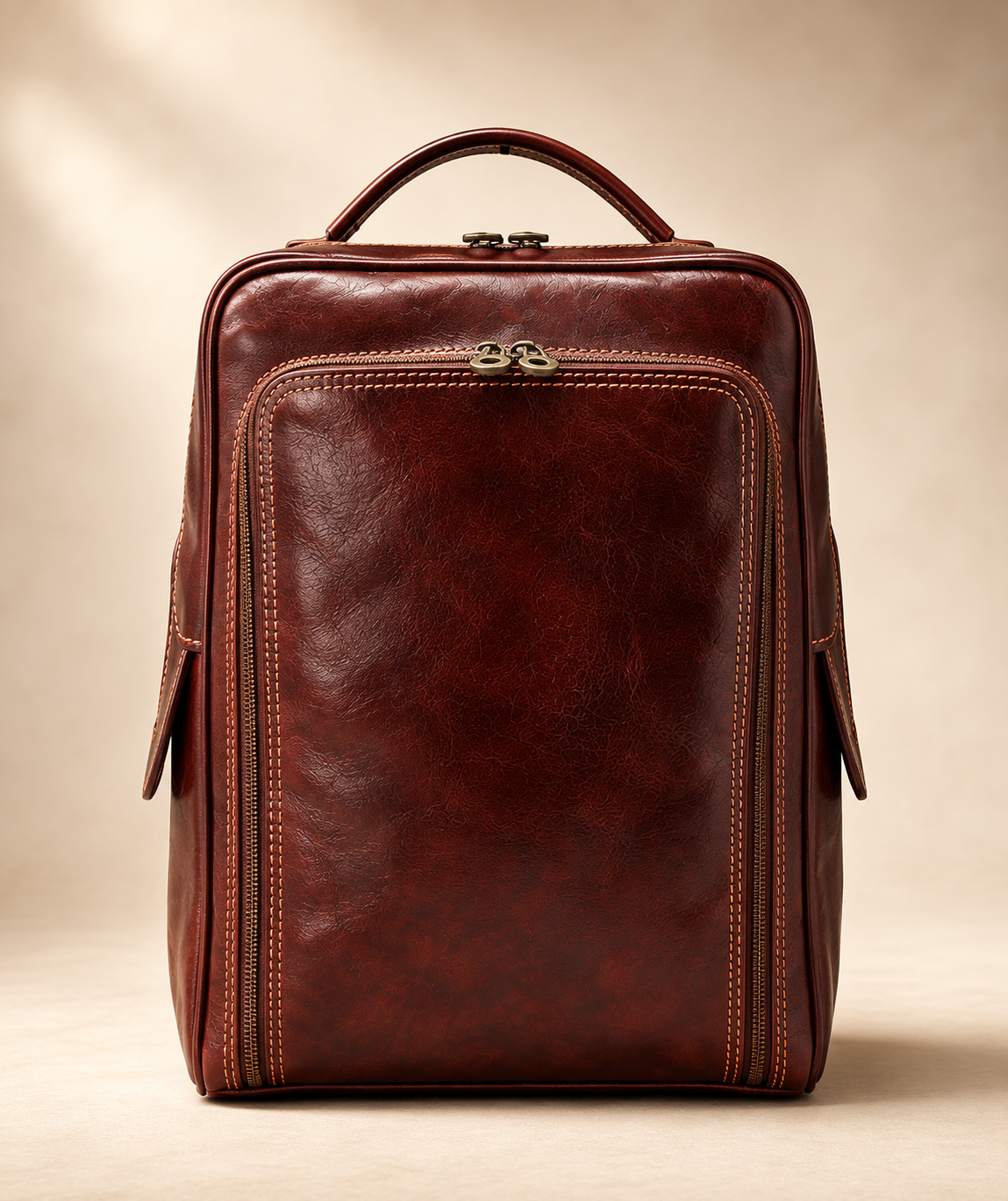VARENO Italian Leather Backpack – Vintage Style, Made in Italy