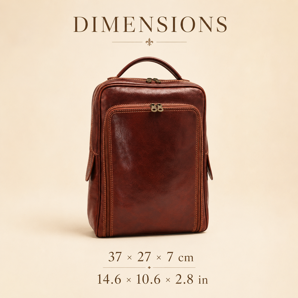 VARENO Italian Leather Backpack – Vintage Style, Made in Italy
