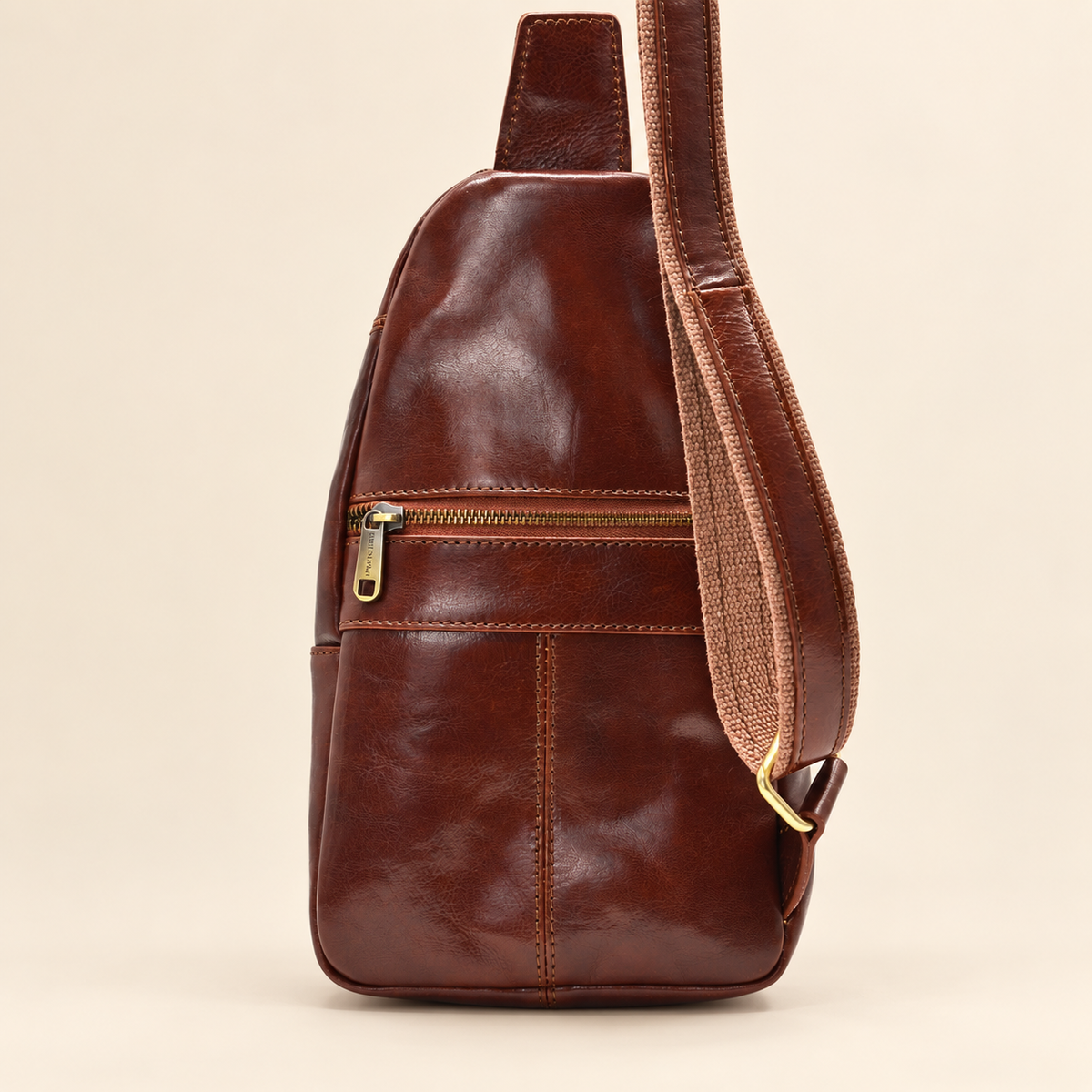Genuine Leather Sling Bag, Crossbody Small Bag Unisex Made in Italy