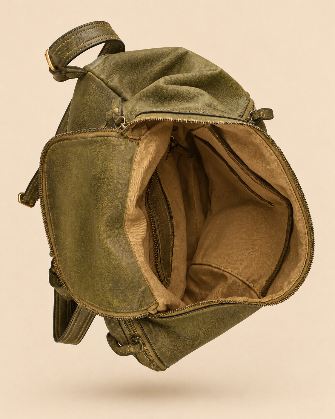 MilanoVera Rover Italian Leather Backpack – Vintage Green