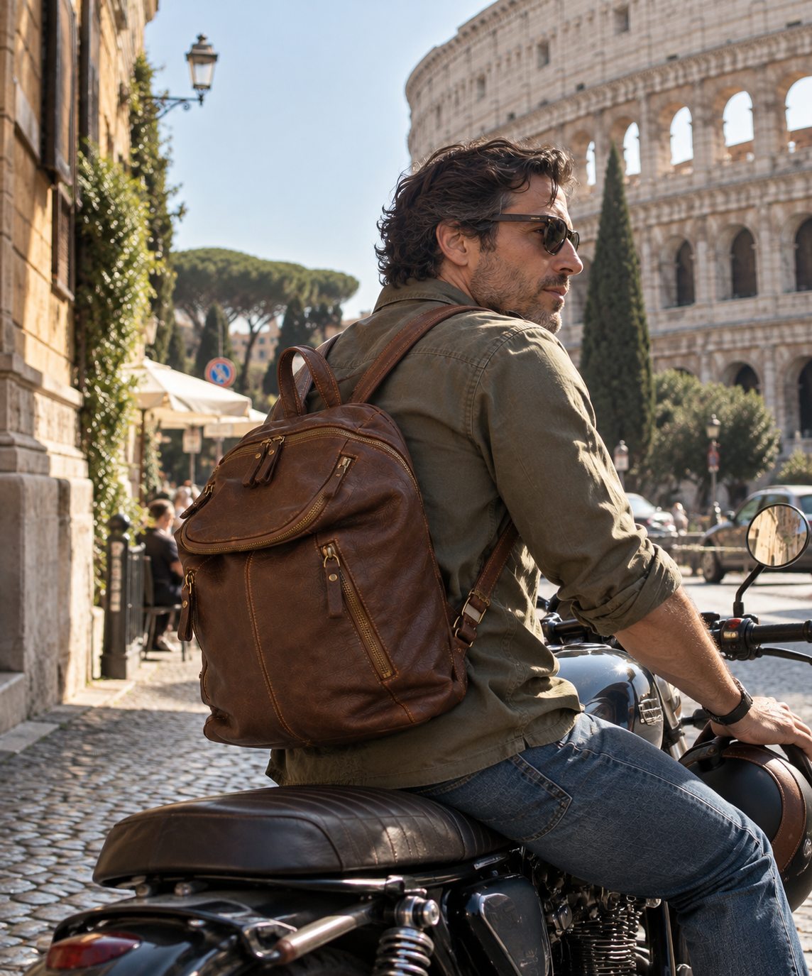 MilanoVera Rover Italian Leather Backpack – Cigar Brown