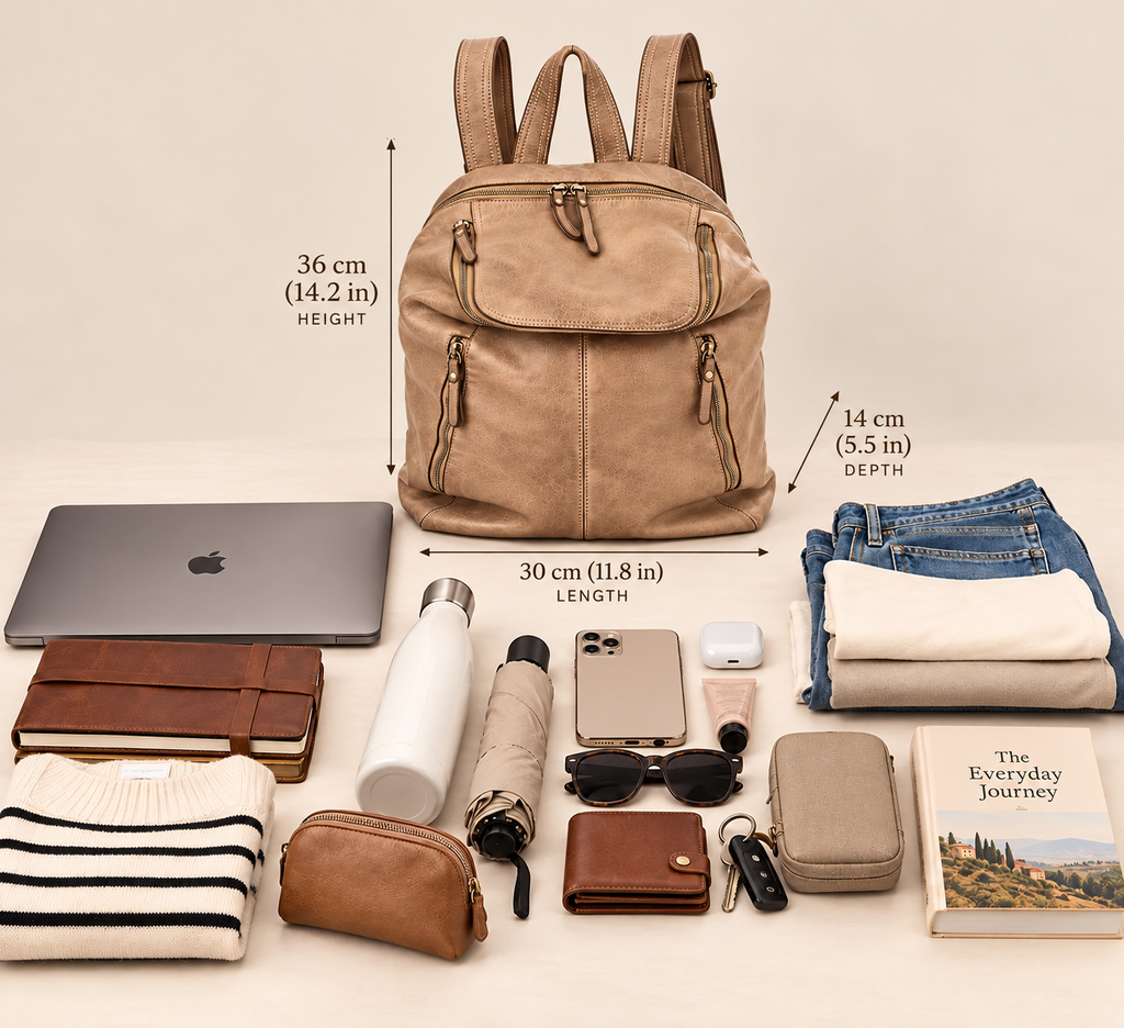 MilanoVera Rover Italian Leather Backpack – Vintage Taupe