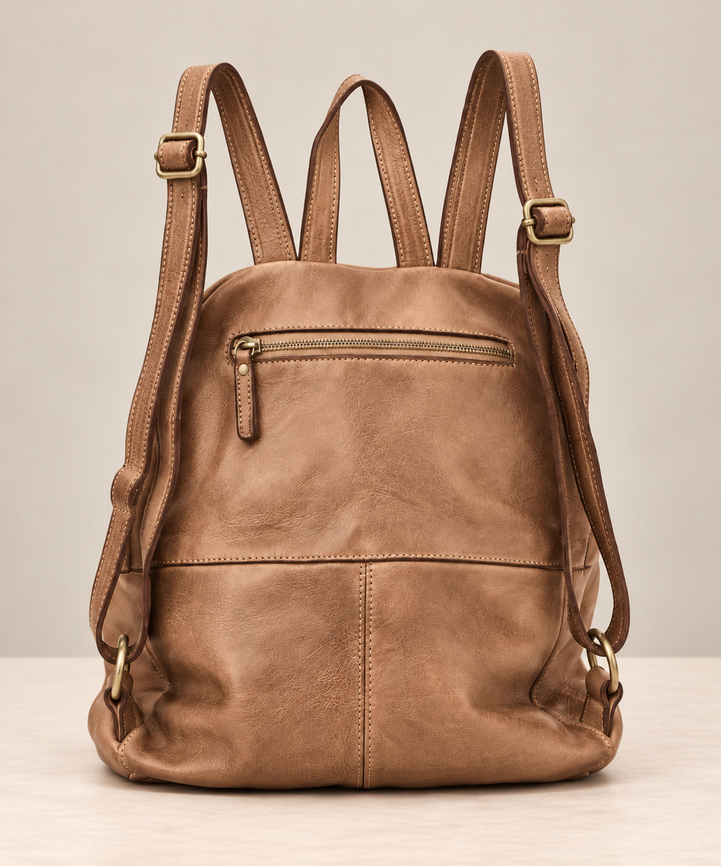 MilanoVera Rover Italian Leather Backpack – Vintage Taupe