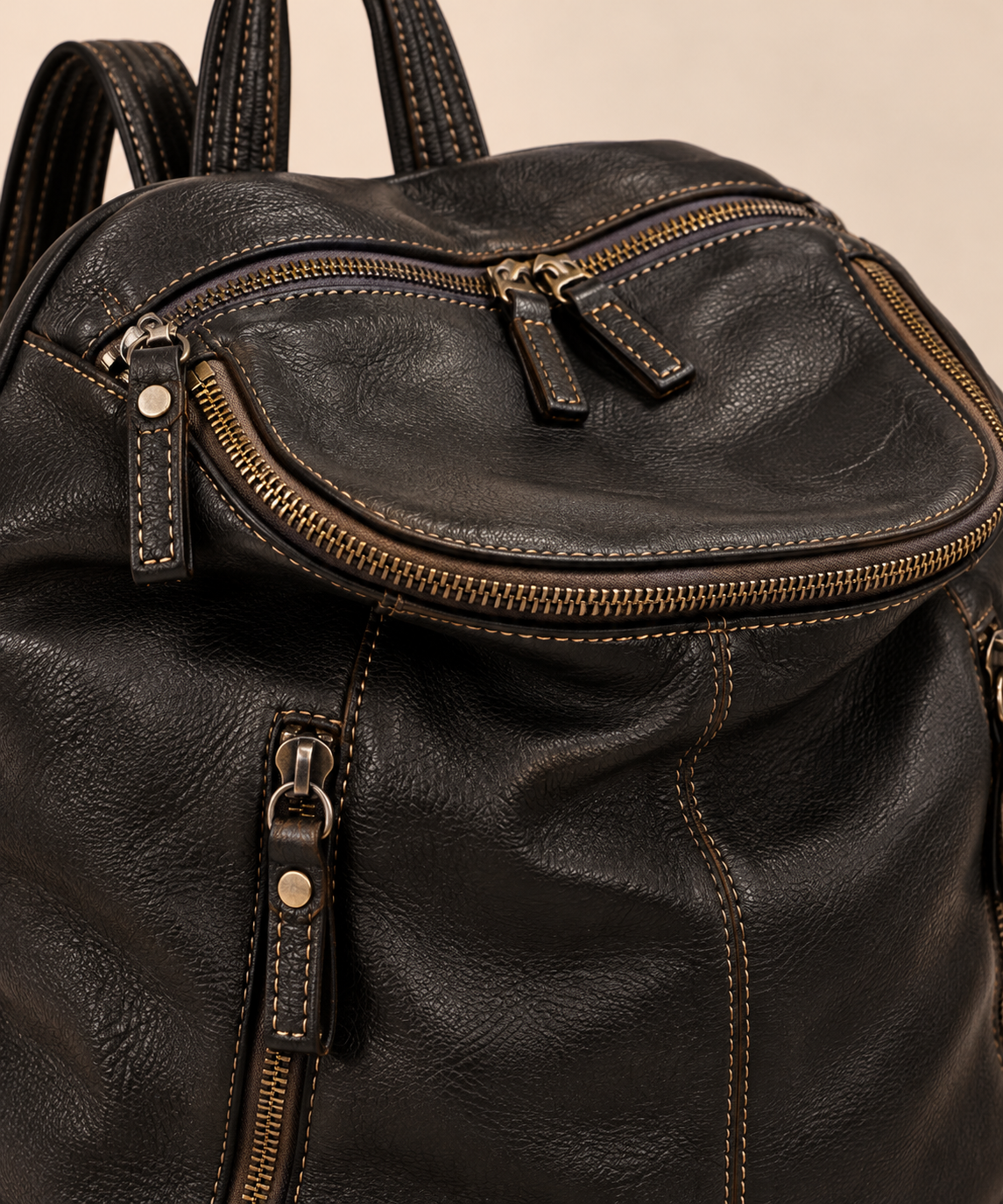MilanoVera Rover Italian Leather Backpack – Black