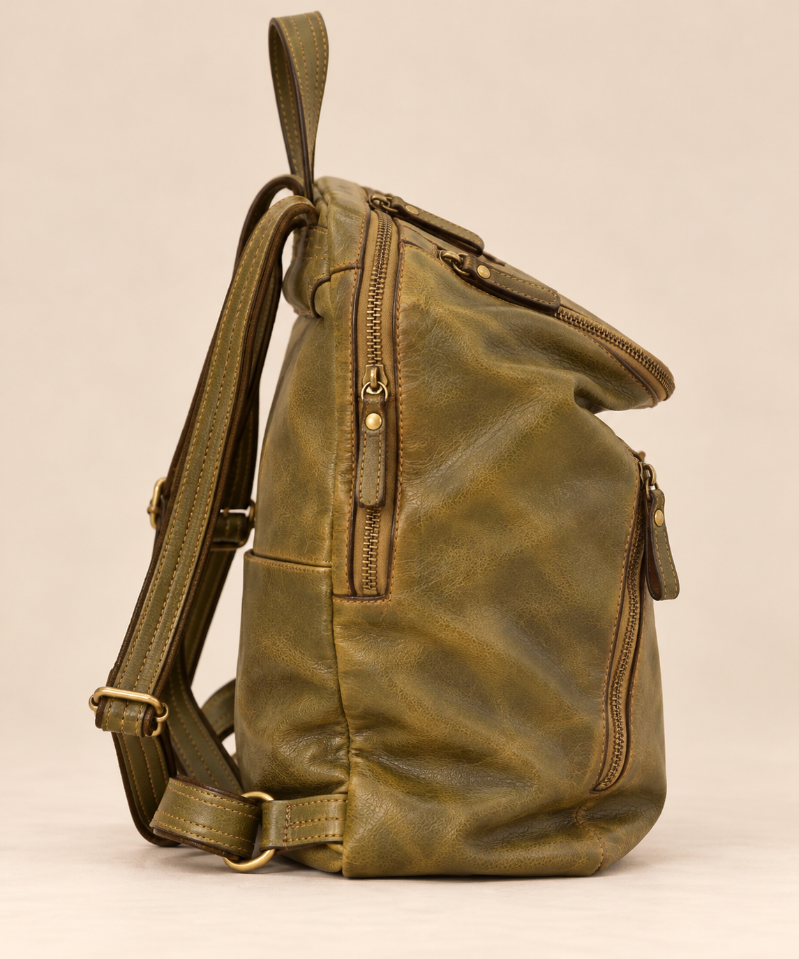 MilanoVera Rover Italian Leather Backpack – Vintage Green
