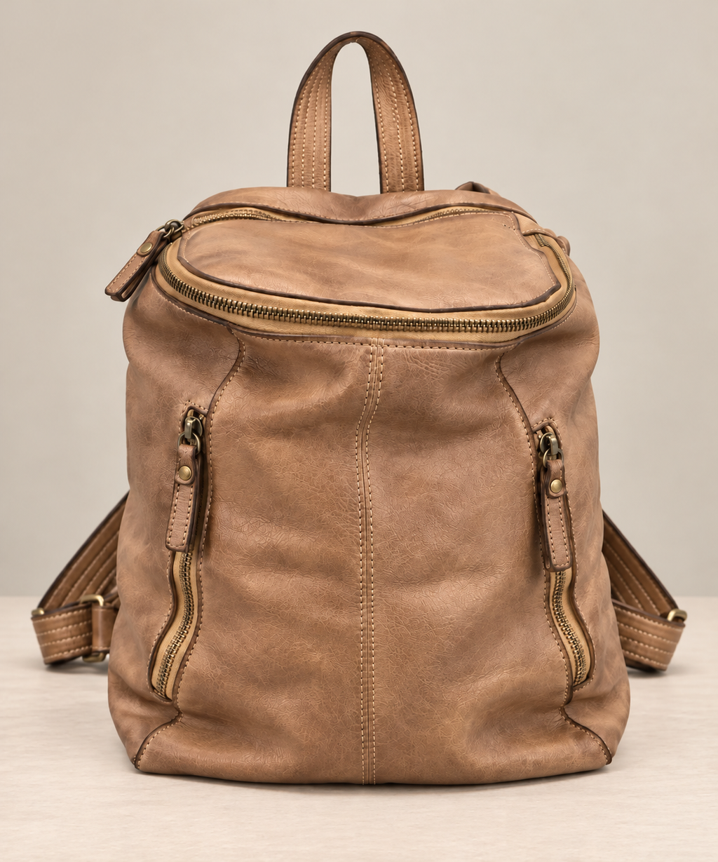 MilanoVera Rover Italian Leather Backpack – Vintage Taupe