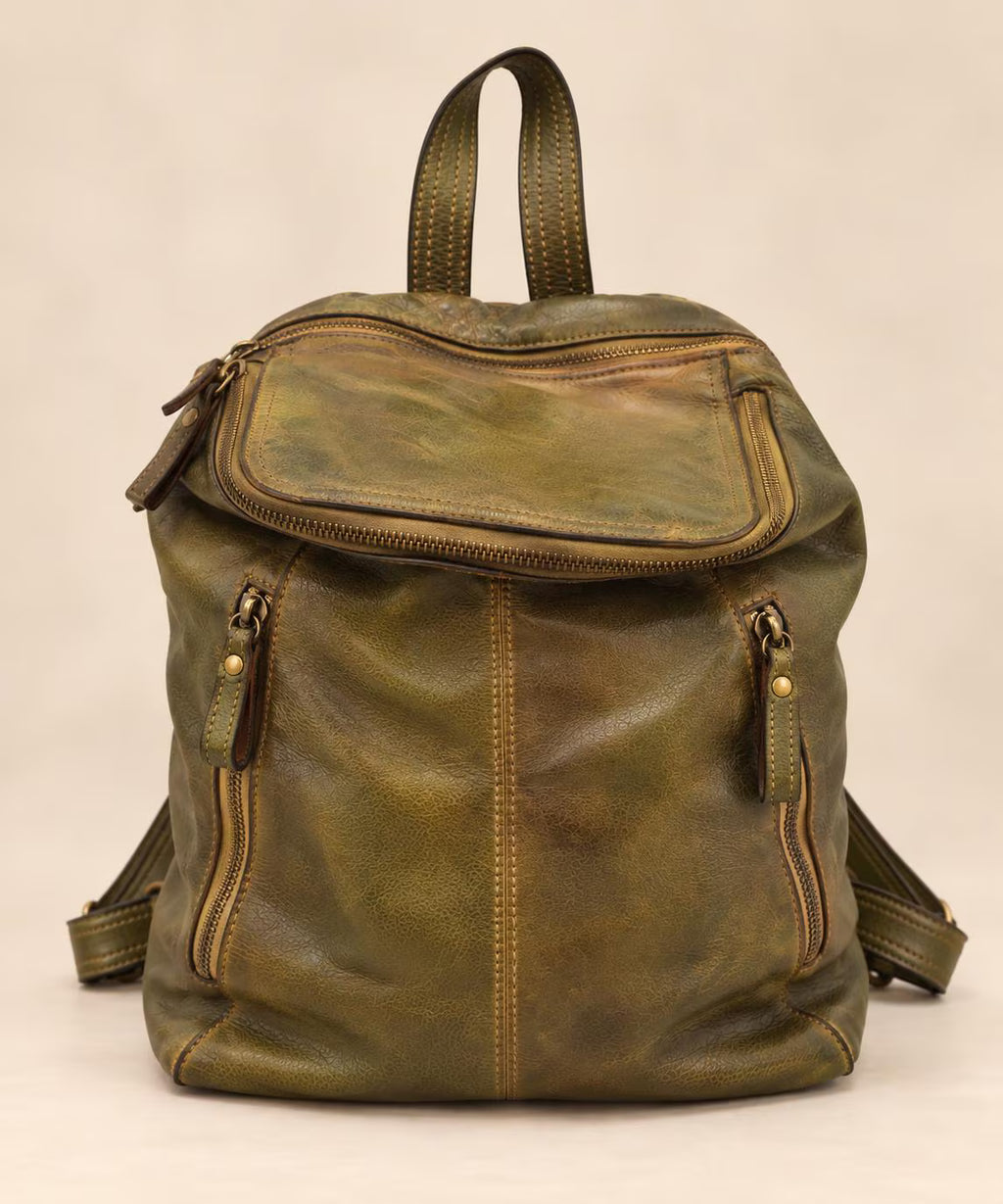 MilanoVera Rover Italian Leather Backpack – Vintage Green