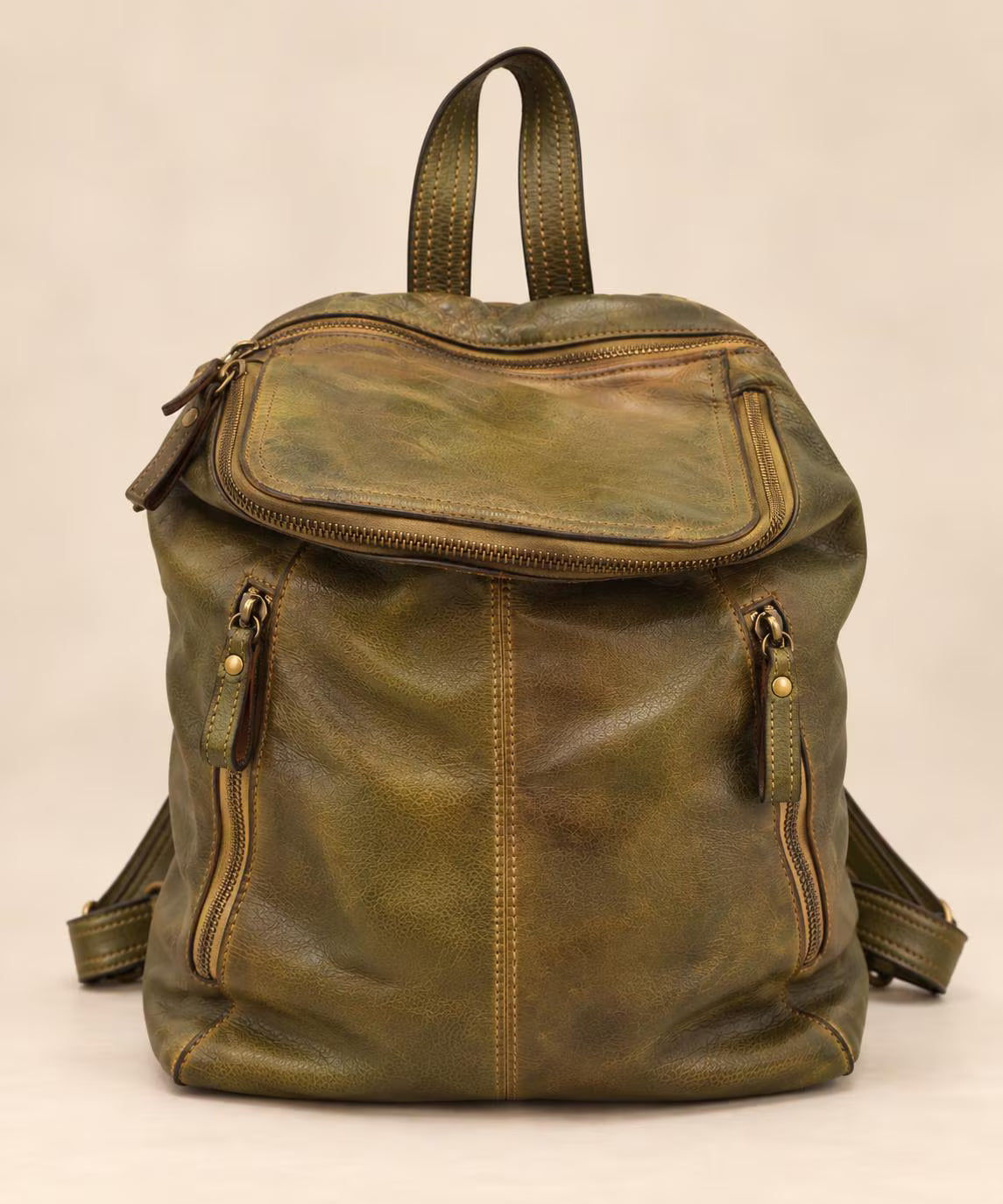 MilanoVera Rover Italian Leather Backpack – Vintage Green