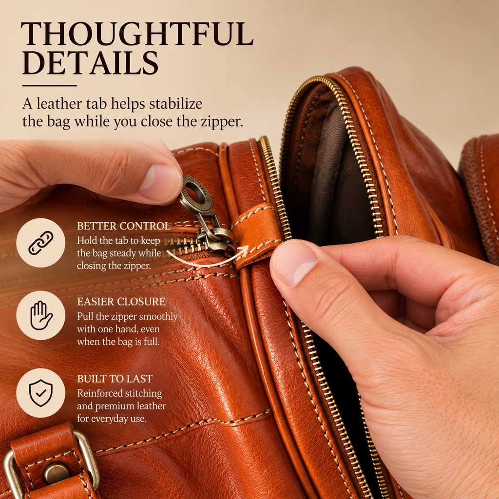Castel Atelier Genuine Leather Cognac Brown Duffle Bag